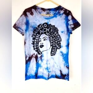 Black History Tie Dye Black is Beautiful Graphic Tee Shirt Sz. M